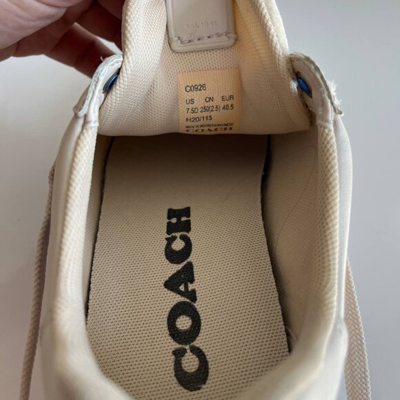 Coach Low-Top Sneakers – White/Blue Graphic – Size US 7.5D (EU 40.5) - Picture 8 of 9
